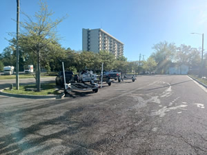 boat ramp parking at dram tree park in wilmington